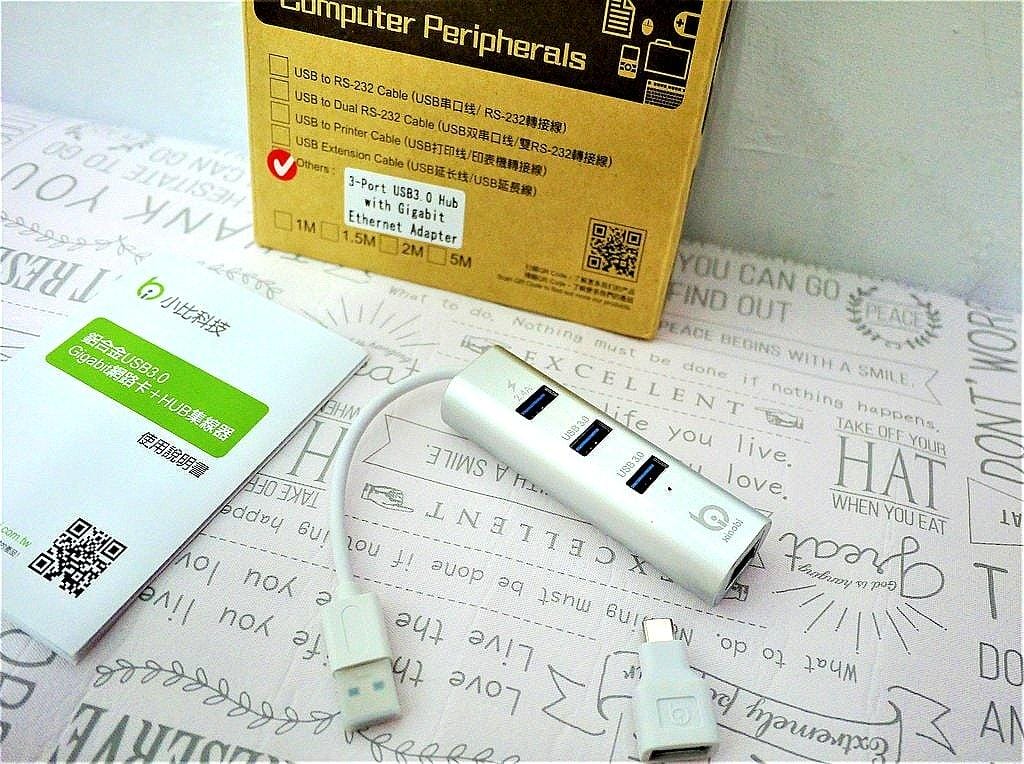 【多孔充電器】小比科技-USB3.0 TYPE-C 擴充/網路轉接線，滿足日常使用需求