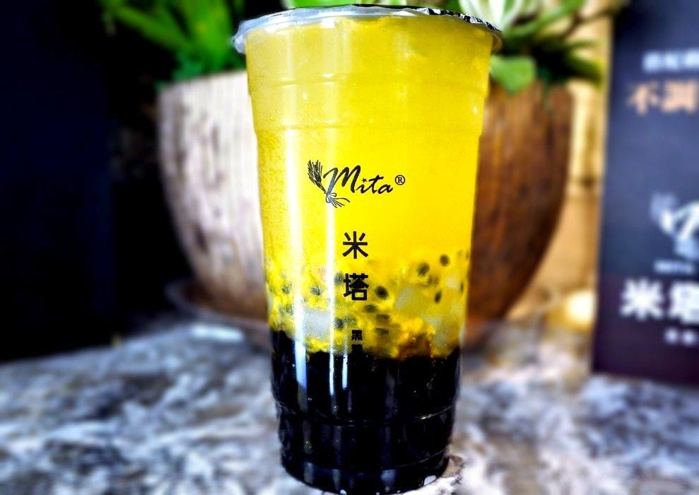【最夯的黑糖飲品】 米塔黑糖飲品-杭州店 排隊名店  黑糖雙Q鮮奶 . 黑糖仙草鮮奶
